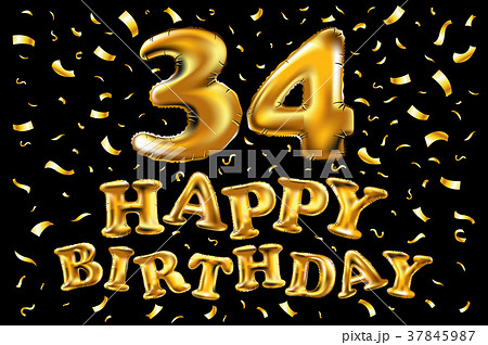 34 years anniversary celebration logotype. 37845987