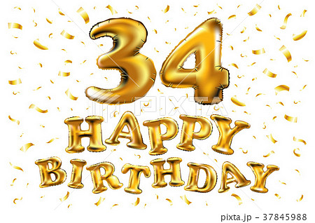34th Birthday celebration with gold balloons 34th Birthday celebration with gold balloons 37845988
