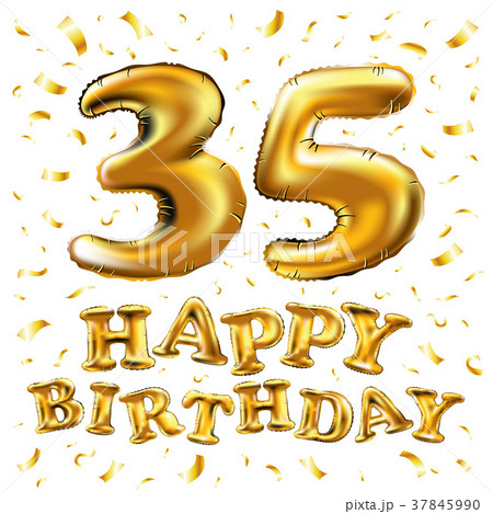 35th Birthday celebration with gold balloons  37845990
