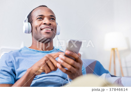 Nice happy man enjoying the music Nice happy man enjoying the music 37846614