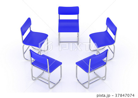 丸く並べた椅子のイラストcgのイラスト素材