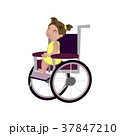 Little blondy girl on a wheelchair 37847210