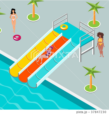 People at aqua park 37847230