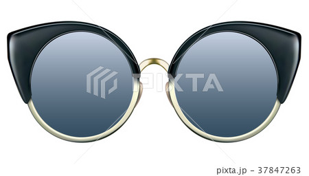 Sunglasses with blue lens and gold metalic frame Sunglasses with blue lens and gold metalic frame 37847263