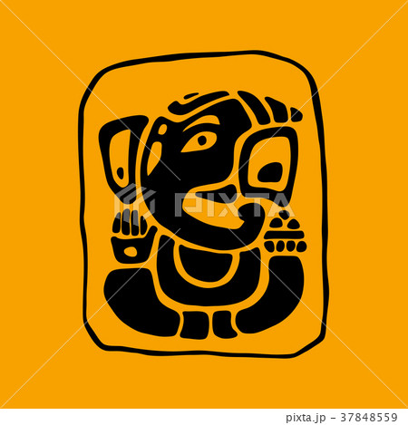Golden Ganapati Meditation in lotus pose Golden Ganapati Meditation in lotus pose 37848559