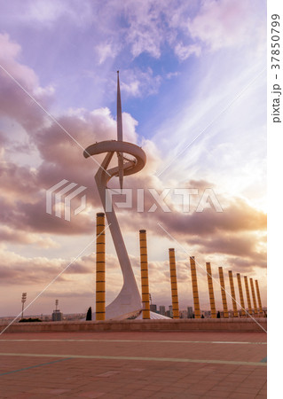Olympic antenna in stadium park of Barcelona 37850799