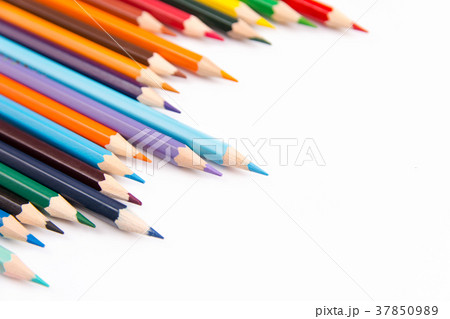 Pencils colorful set, colored pencils isolated Pencils colorful set, colored pencils isolated 37850989