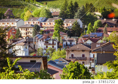 Alpine town in summer light Alpine town in summer light 37851722