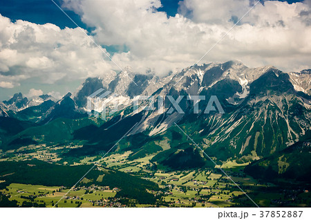 Dachstein mountain range in Alps in Austria. 37852887