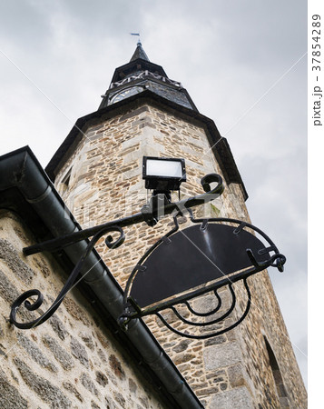 Clock Tower in historic center of Dinan town 37854289