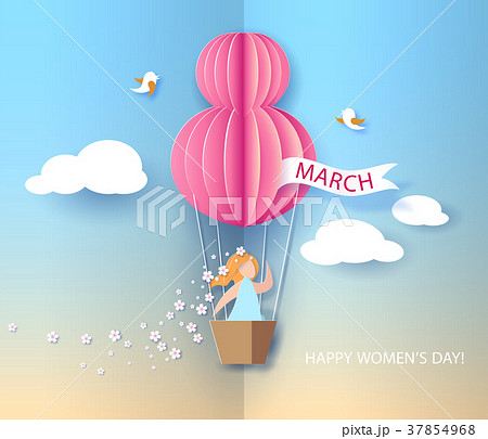 Woman in basket of hot air balloon 37854968