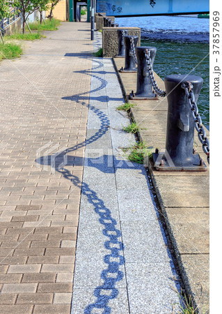 那珂川沿いの転落防止柵　ベイサイドプレイス博多　福岡市博多区 37857969