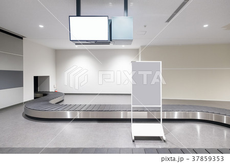Baggage conveyor belt in airport Baggage conveyor belt in airport 37859353