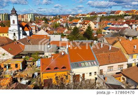 Aerial view of Eger with Servite Church Aerial view of Eger with Servite Church 37860470