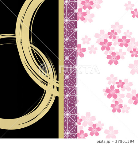 桜　和風　さくら　和柄　市松模様　花模様　和風イメージ 37861394