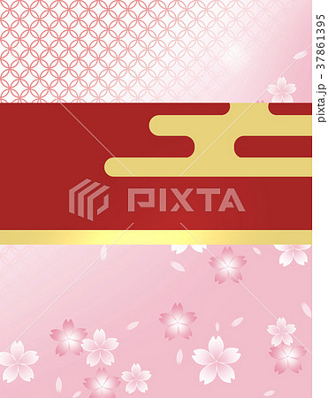 桜 和風 さくら 和柄 市松模様 花模様 和風イメージ 桜 和風 さくら 和柄 市松模様 花模様 和風イメージ 37861395