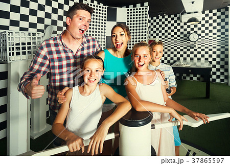 Family of five are satisfied after solving quest Family of five are satisfied after solving quest 37865597