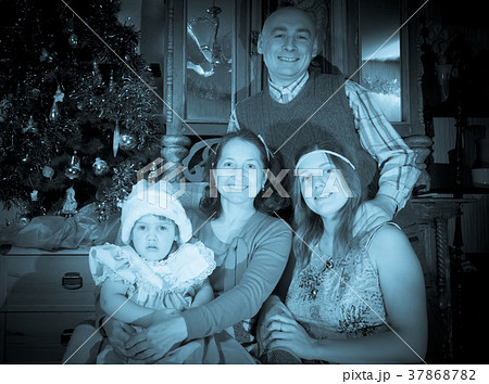 Imitation of retro photo of Christmas portrait Imitation of retro photo of Christmas portrait 37868782