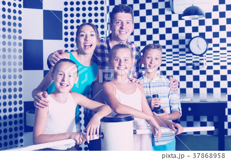 Young family is satisfied of visit Young family is satisfied of visit 37868958