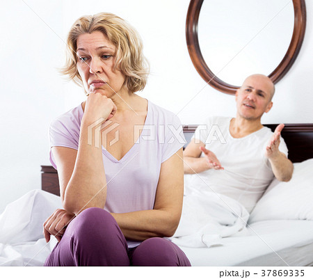 Mature couple quarrels in bed Mature couple quarrels in bed 37869335