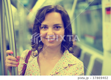 woman passenger in public train 37869402