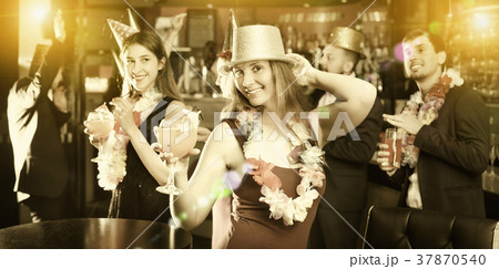Young friends dancing on birthday party 37870540