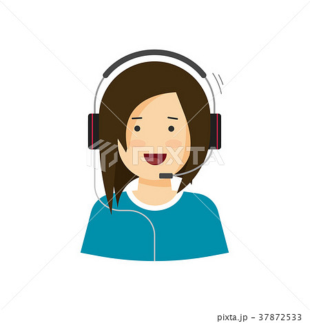 Support assistant vector, help desk agent woman in 37872533