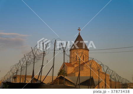 Armenian church behind barbed wire, Baghdad Iraq Armenian church behind barbed wire, Baghdad Iraq 37873438