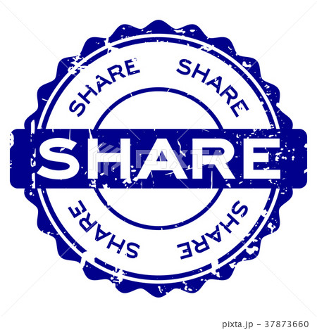Grunge blue share round rubber seal stamp Grunge blue share round rubber seal stamp 37873660