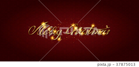 Gold Merry Christmas Card. Gold Merry Christmas Card. 37875013