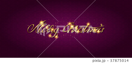 Gold Merry Christmas Card. 37875014