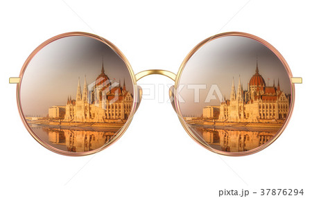 Sunglasses with reflection of Hungarian Parliament Sunglasses with reflection of Hungarian Parliament 37876294
