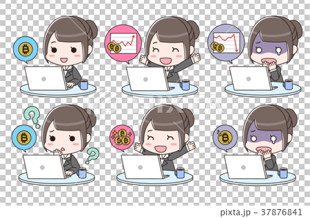 做與個人計算機集合的婦女做的bitcoin貿易 37876841