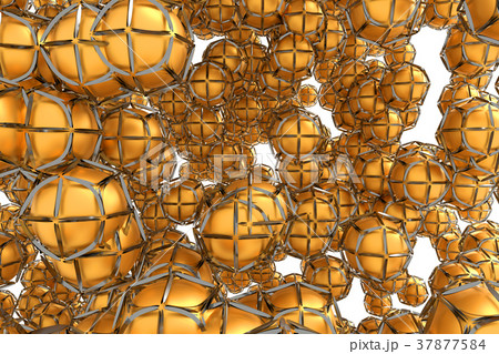 Metal spheres in a frame shell 37877584