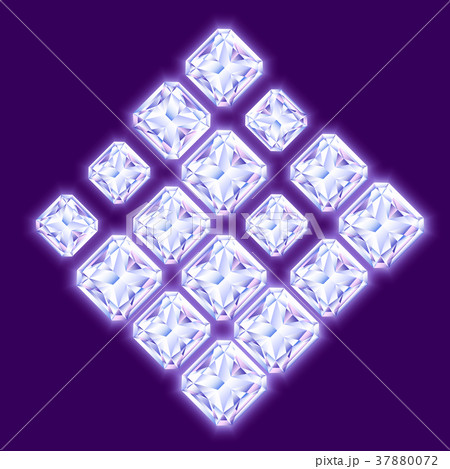 Rhombus composition made of shining diamonds 37880072