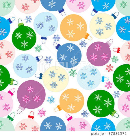 Winter seamless pattern Christmas balls snowflakes Winter seamless pattern Christmas balls snowflakes 37881572