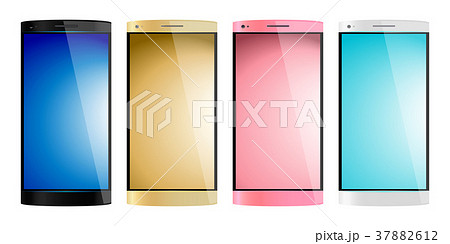 スマートフォン4色カラバリのイラスト 37882612