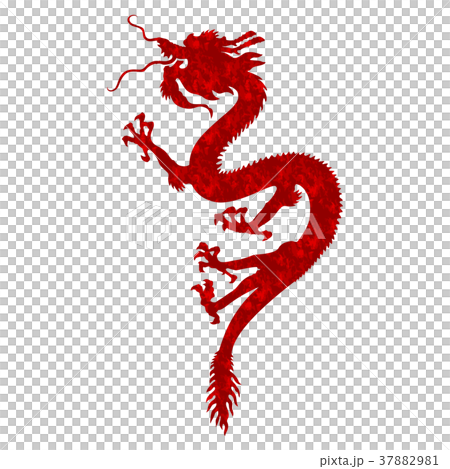 Dragon Pattern Red Stock Illustration 3781