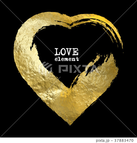 Heart gold foil glitter vector hand drawn iconのイラスト素材 [37883470] - PIXTA