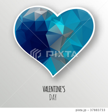 Vector crystal heart isolated on white background. 37883733