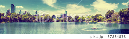 Scenery cityscape Bangkok Lumphini park Scenery cityscape Bangkok Lumphini park 37884838