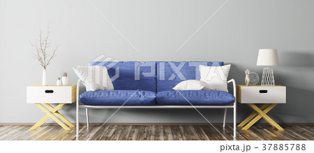 Interior of living room with sofa 3d rendering Interior of living room with sofa 3d rendering 37885788