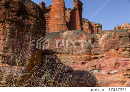 Rainbow mountains in asian geopark at China 37887575