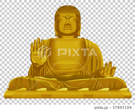 金の奈良の大仏のイメージのイラスト素材