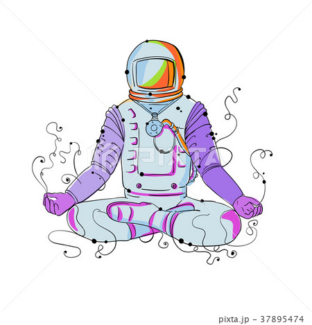 Cosmonaut Padmasana Position Doodle Cosmonaut Padmasana Position Doodle 37895474