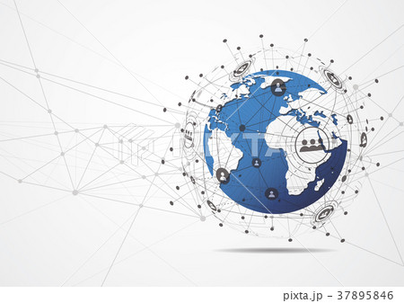 Global network connection. World map point 37895846
