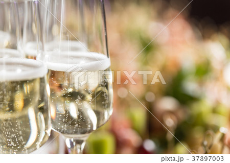 Furshet. Table top full of glasses of sparkling Furshet. Table top full of glasses of sparkling 37897003