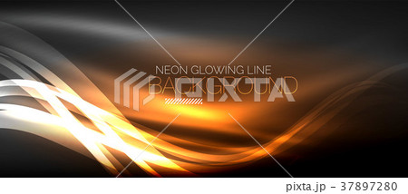 Neon elegant smooth wave lines digital abstract 37897280