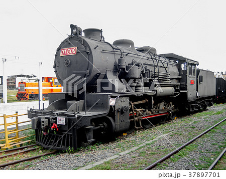 台湾 高雄市 鉄道博物館 蒸気機関車dt609 旧国鉄クンロク同形 の写真素材