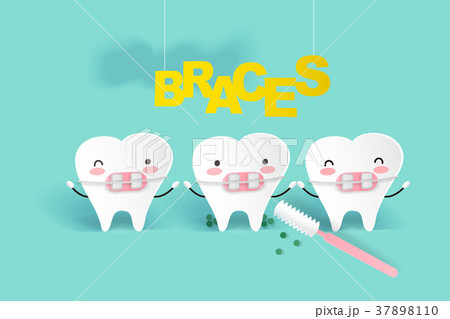 tooth with braces tooth with braces 37898110
